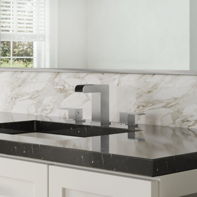 Widespread Bathroom Faucet 3 Hole, 2-Handle Bathroom Sink Faucet with Drain Assembly