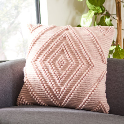 Eira Embroidered Wool Blend Reversible Throw Pillow