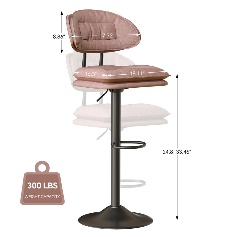 Tabouret de bar Bergess, Rose