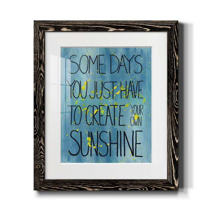 Sunshine - cadre photo, impression d'art textuel sur papier, H 20 po x l 17 po x P 1,5 po, Noir