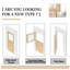 Porte carrée en verre transparent + porte en bois manufacturé standard-111708651