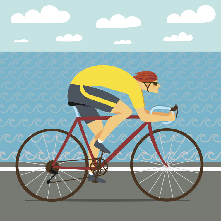 Fast Racing Cyclist by Shtonado - Wrapped Canvas Print