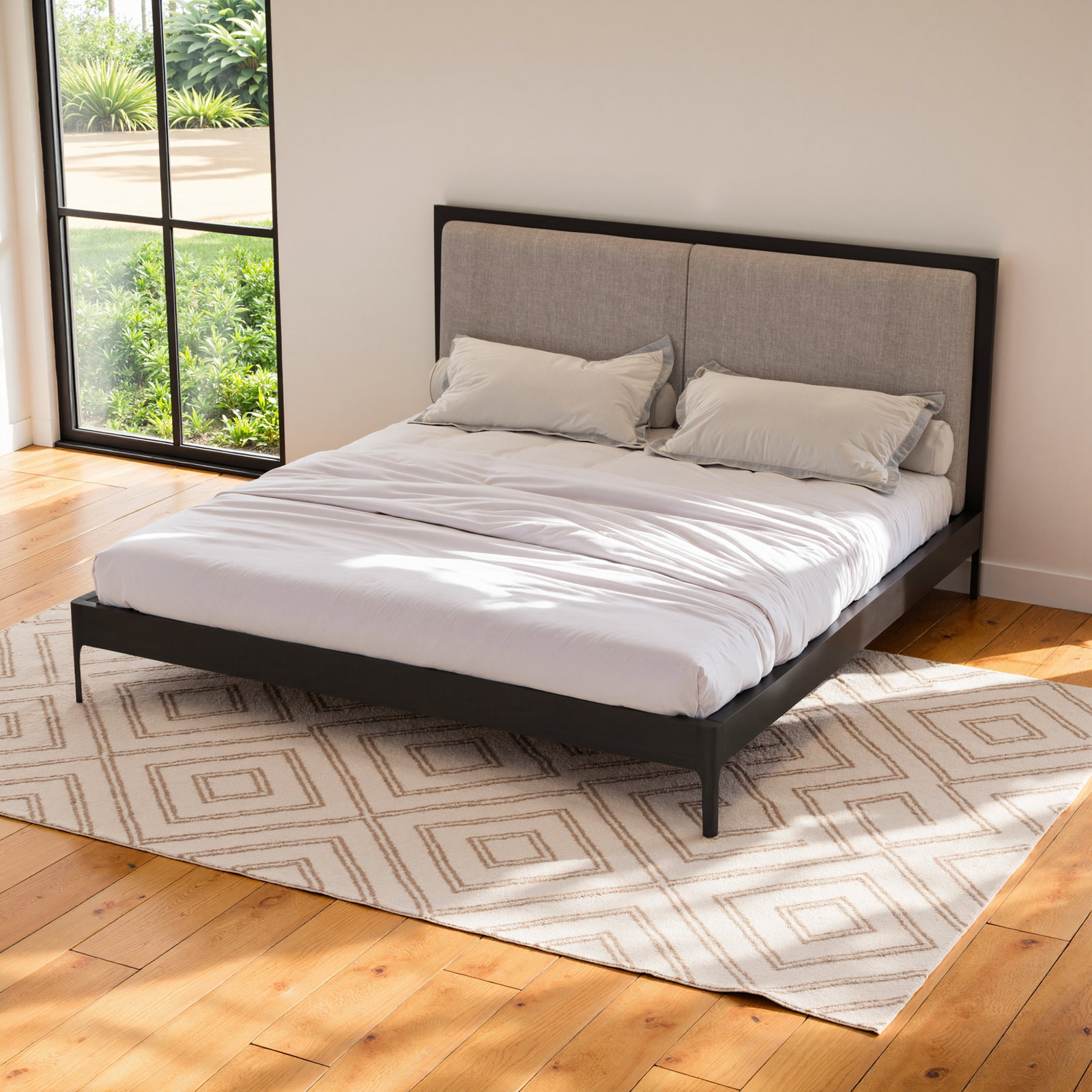 Chisa Upholstered Bed, King, Black