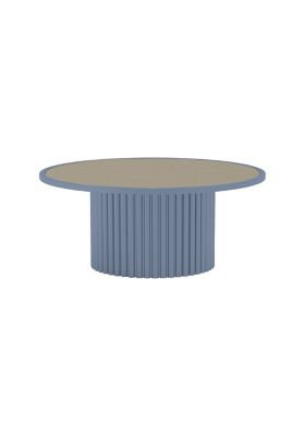 Milo Round Metal Outdoor Coffee Table , 42'' in. W 42'' in. D, Blue