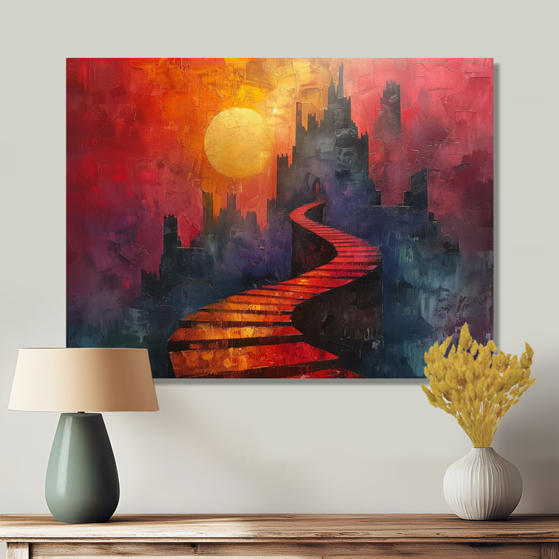 Sherine - Châteaux, salon d'art mural, H 34 po x l 44 po x P 1,5 po, Toile tendue