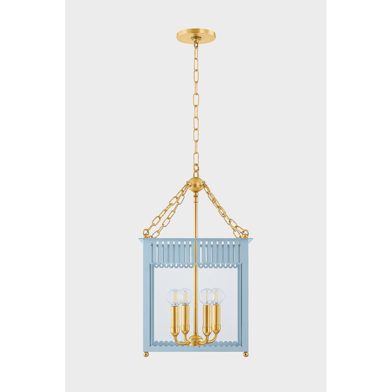 LANTERNE ROSALIE, Bleu, H 19,5 po x l 13,25 po x P 13,25 po