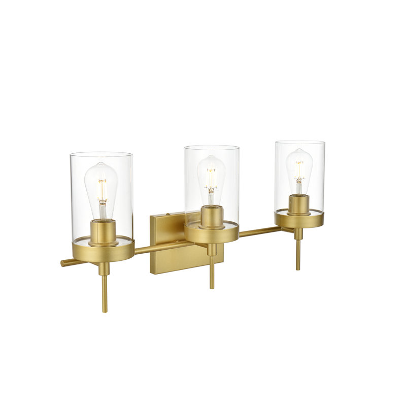 Éclairage pour meuble-lavabo à intensité variable Annisha, Laiton, H 11 po x l 24 po x P 24 po, 3 lumières