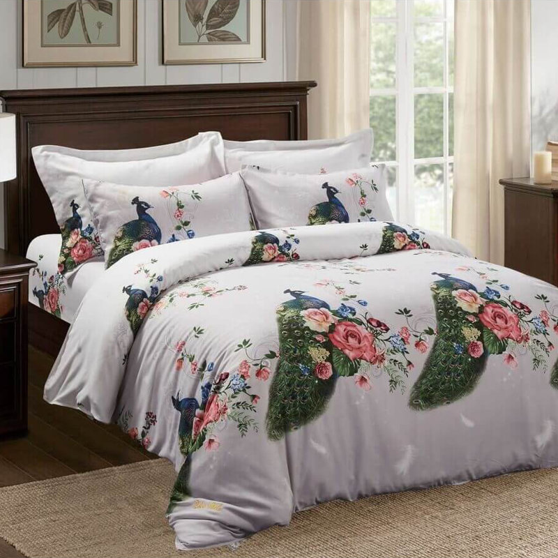 Ensemble de housse de couette réversible en microfibre 6 pièces , Housse de couette pour très grand lit + 5 pièces