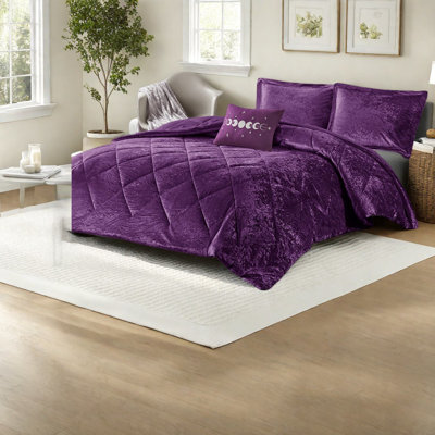 Luxurious Velvet Bedding Sets, Hypoallergenic Polyester For Modern Bedroom