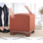 Pouf élégant avec tissu rouge, 19,7 po x 18,5 po x 19,7 po | Pieds 50% coton / 50% lin, 100% similicuir | 35 éponges orthopédiques 35 po, épaisseur 2,4 po | Parfait pour le salon et la chambre à coucher, confortable et polyvalent-126412677-126412792