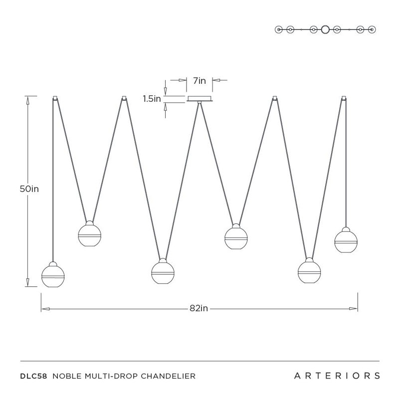 Noble Multi-Drop Chandelier, Chrome