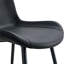 Ensemble de 4 chaises d'appoint modernes noir mat avec revêtement en similicuir et siège large incurvé pour la salle à manger ou la cuisine