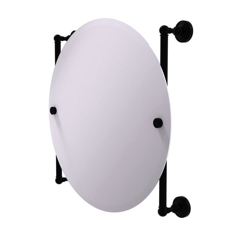 Miroir mural biseauté traditionnel Beresford, Noir mat