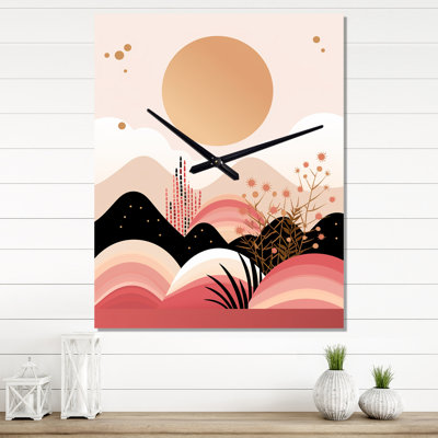 Pleine lune - Illustration rétro - Très grandes horloges murales géométriques modernes