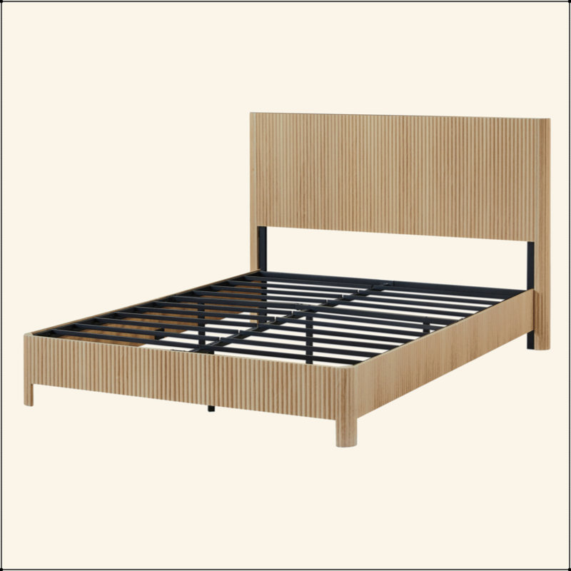 Lignes courbes en bois ondulé, aucun sommier nécessaire, Noyer