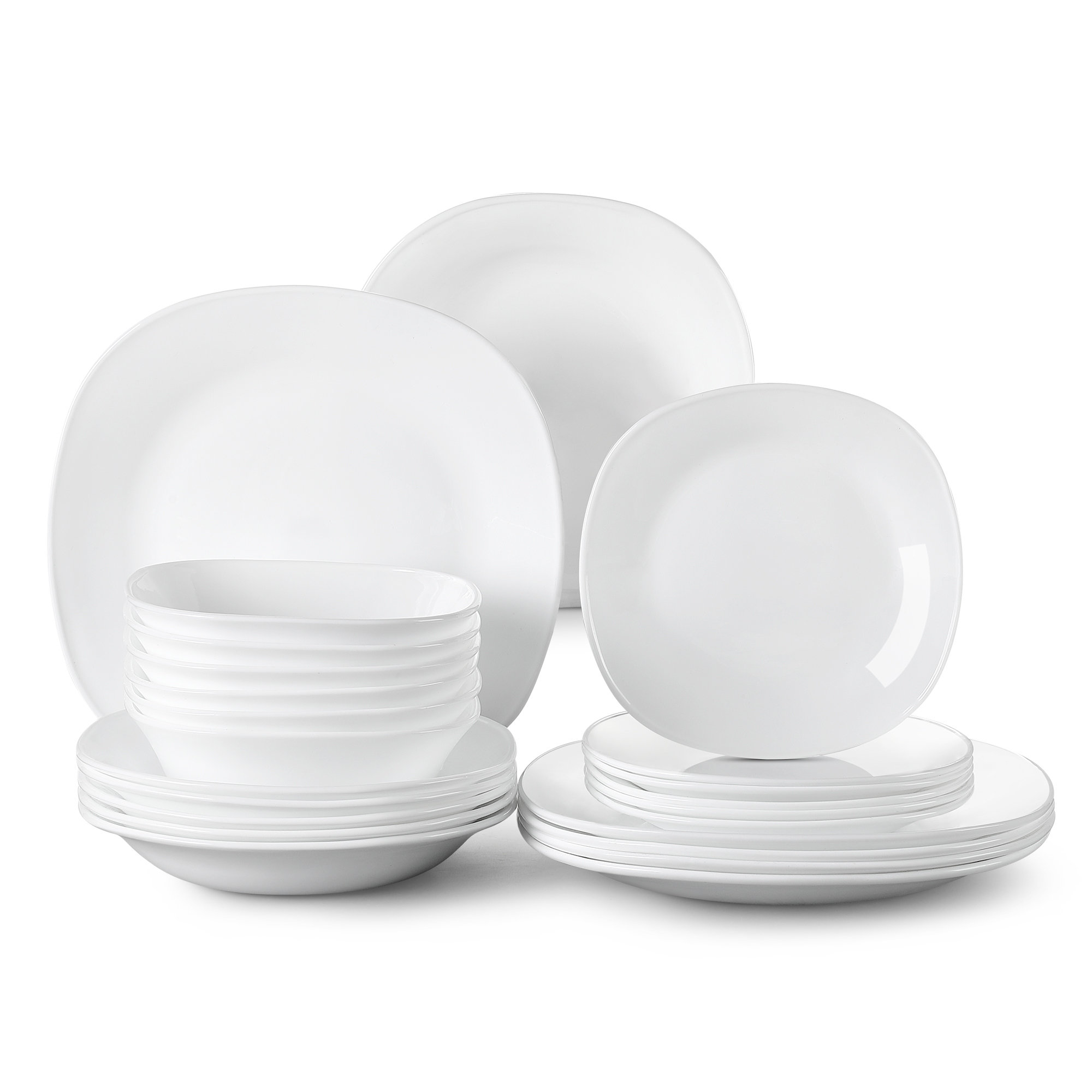 MALACASA Esmer Tempered Glass Dinnerware Set - Service for 6