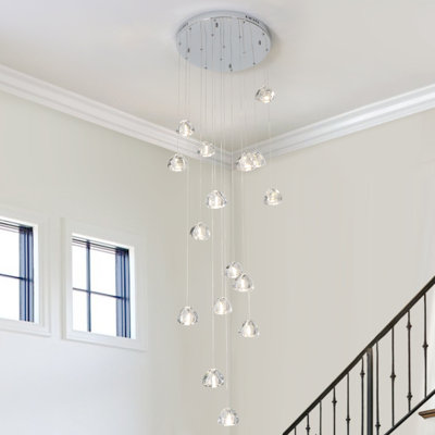 Rosenthal 16-Light 118" Long Chandelier Large Hanging pendant for Stairs High Ceiling