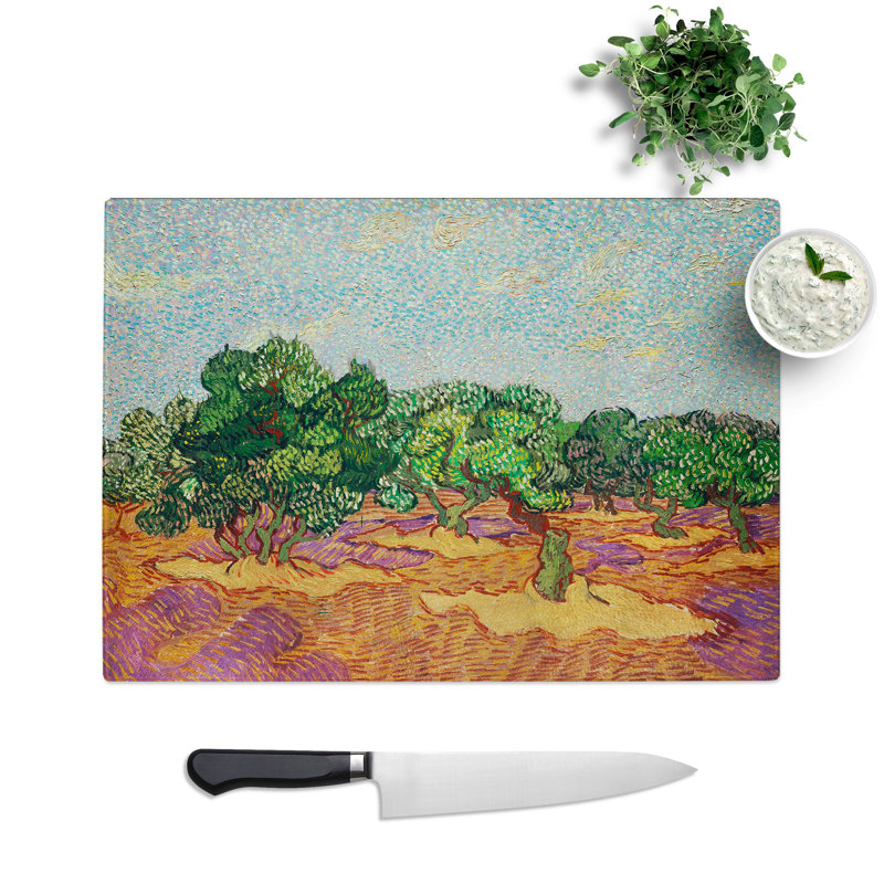 Olive Trees by Vincent Van Gogh Chopping Board, 0.4cm H x 28.5cm W x 39cm L