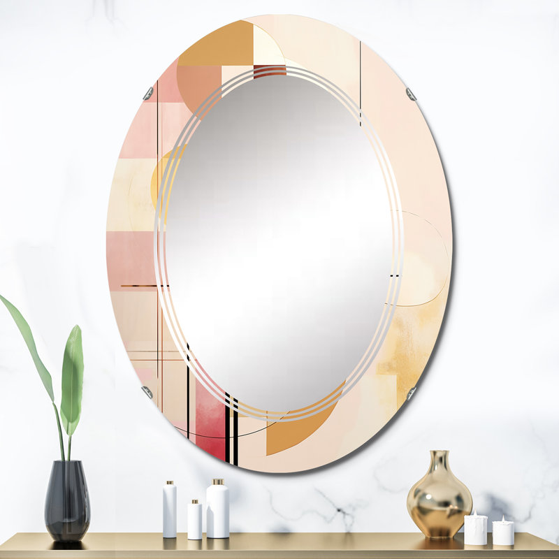 Calderville - Miroir mural moderne ovale, 36 po x 24 po