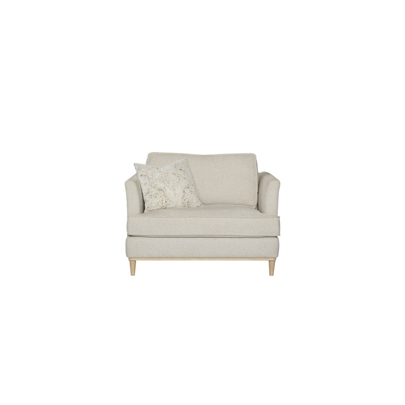 Haley Upholstered Chair and 1/2 with Pillow, White