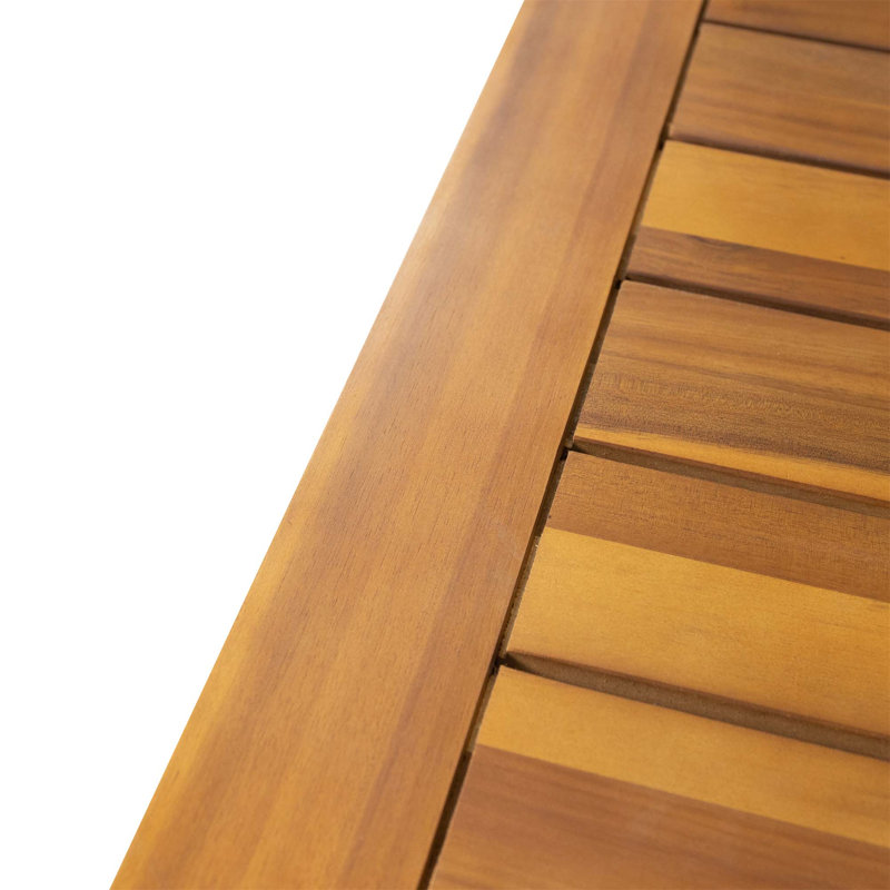 Table de salle à manger d'extérieur en bois massif rustique, table de cuisine de patio, Teak