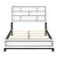 Grand lit avec look moderne, finition blanche et ornement de ligne noire contemporaine en bois, détail décoratif-1704942704