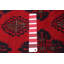 Tapis noir / rouge noué à la main de conception unique 6 pi 7 po x 9 pi 5 po Alrich