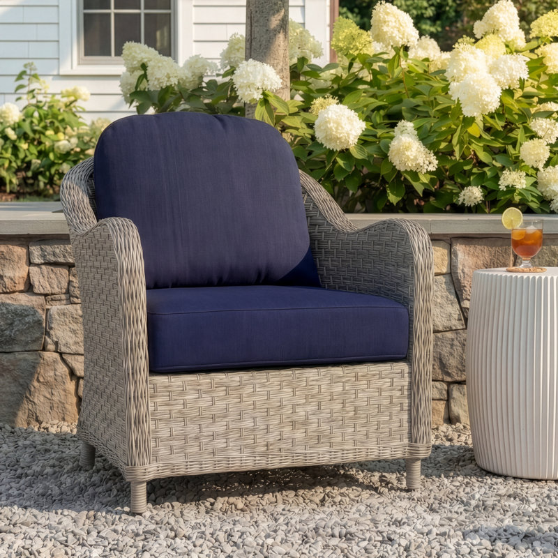 Amala Sunbrella® Outdoor Lounge Chair Seat/Back Cushion, Spectrum Indigo Sunbrella®
