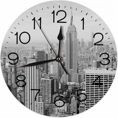 Horloge murale à pile ronde Numland-City