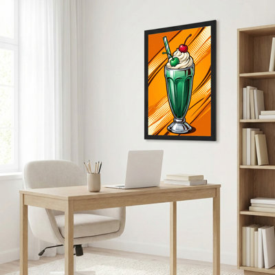 Art mural sur toile noir encadré pour le salon, la chambre à coucher, le bureau ou le vestibule - décoration murale décorative avec Pop Art