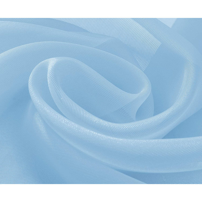 Rideau en contour de fenêtre transparent Brannon, Bleu