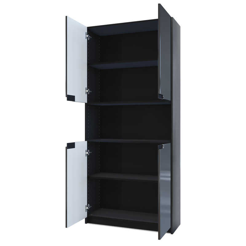 Mazeppa 4 -Door 4 -Shelf, Black