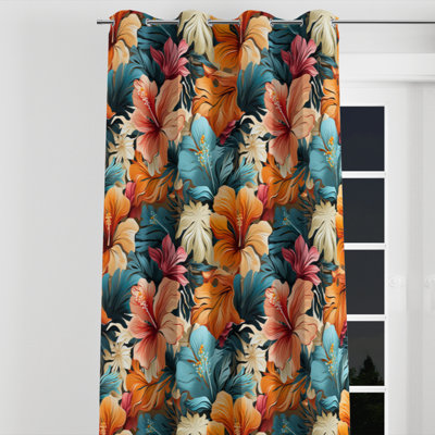 Avaley - Floral Grommet Curtain - Velvet Room Darkening - 1 panel