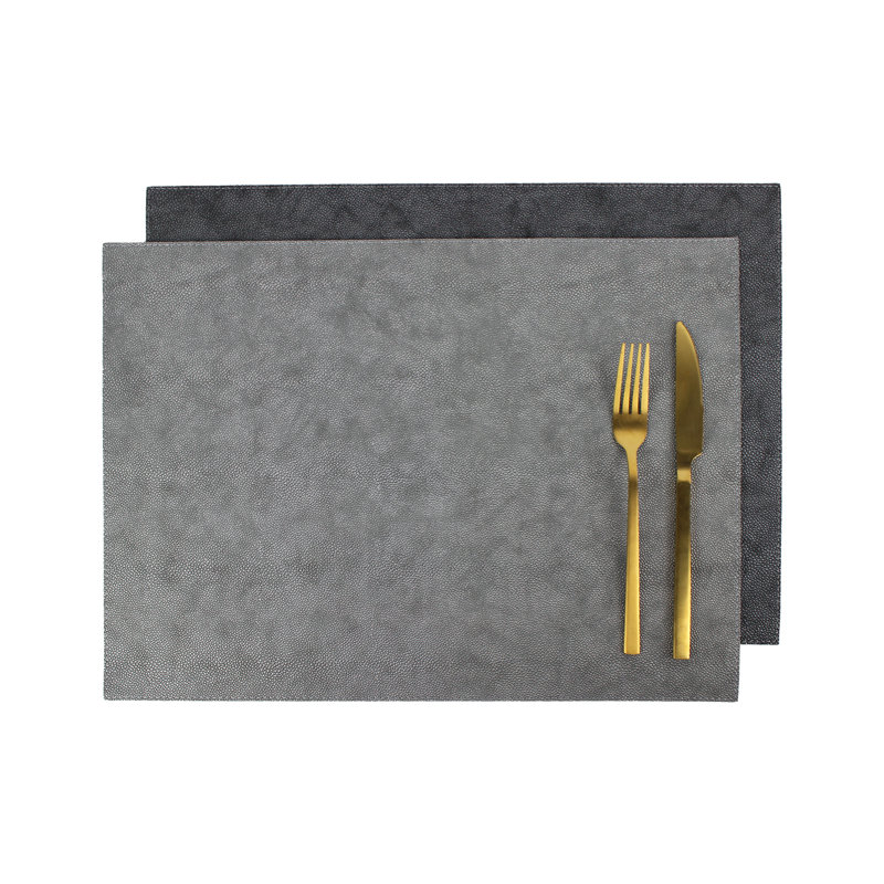 Momat Polyester Solid Colour Rectangle Placemat, Grey/Anthracite