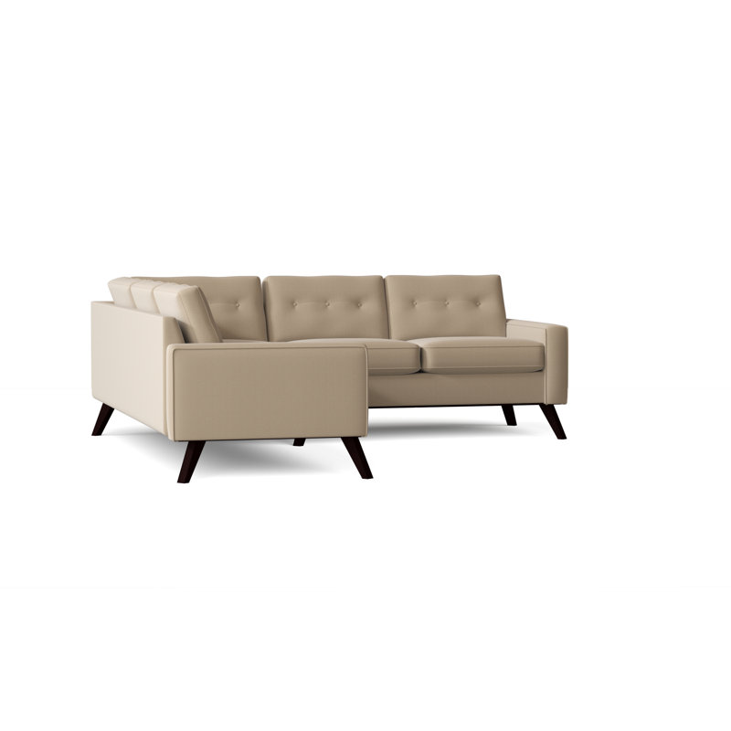 Canapé modulaire de coin en coton 96 po Amber, Toile de jute Marlow, Accoudoir à gauche (vu de face), Noyer