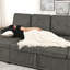 109 Inch Overisze - 2 In 1 Pull Out Bed, Sectional Sleeper Sofa With Double Storage Chaise For Living Room