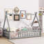 Lit simple en forme de tente, lit tipi avec garde-corps, lattes, gris-1499553908