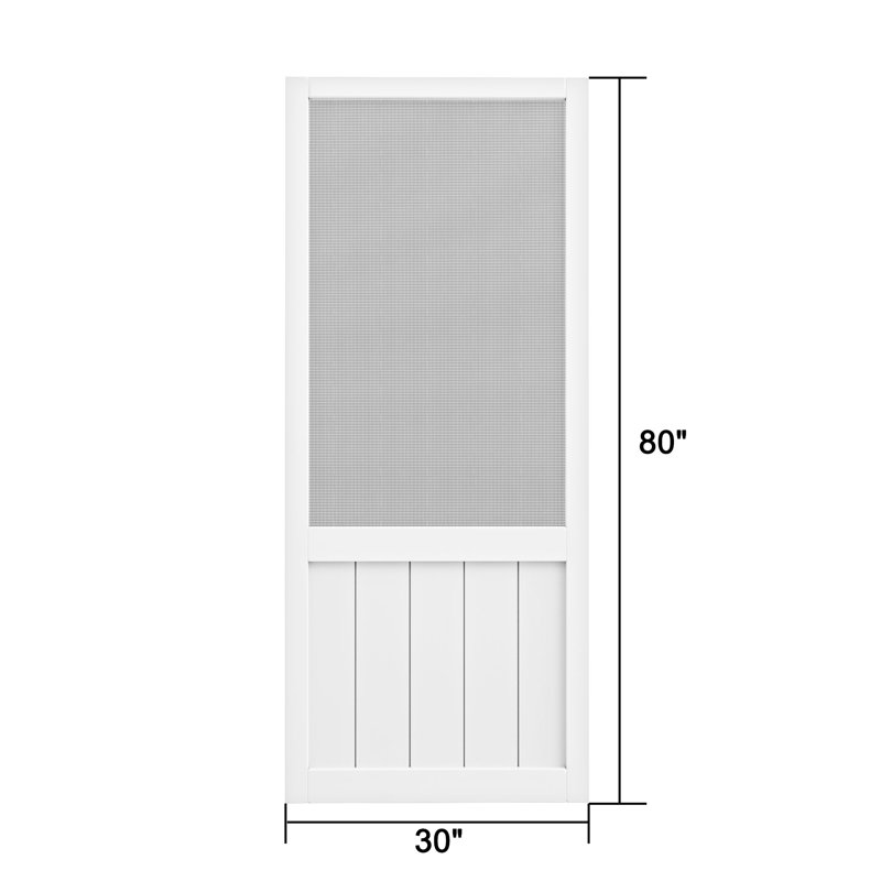 Screen  Half Lit 80-In Height White Primed Screen Door Slab Only, 80" H x 30" W