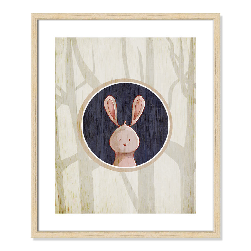 «Juvenile Forest Animals», impression sur papier, H 24,5 po x l 20,5 po x P 1,18 po, Encadré de boîte beige