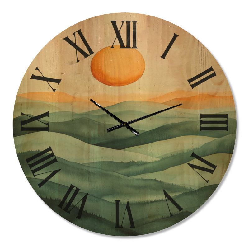 Solid Wood Analogue Wall Clock, Très grand