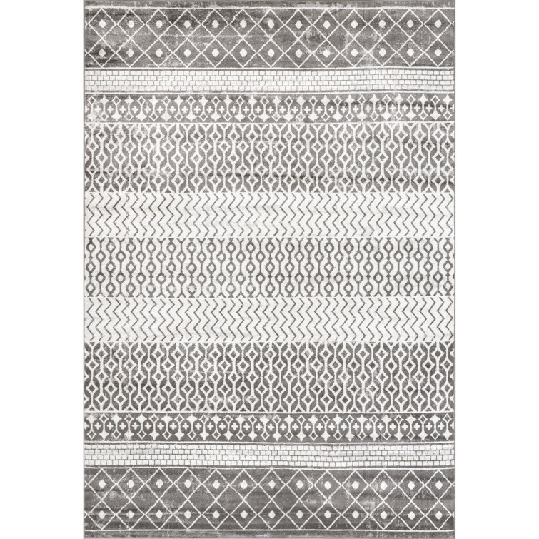 Akimasa Southwestern Gray/Ivory Area Rug