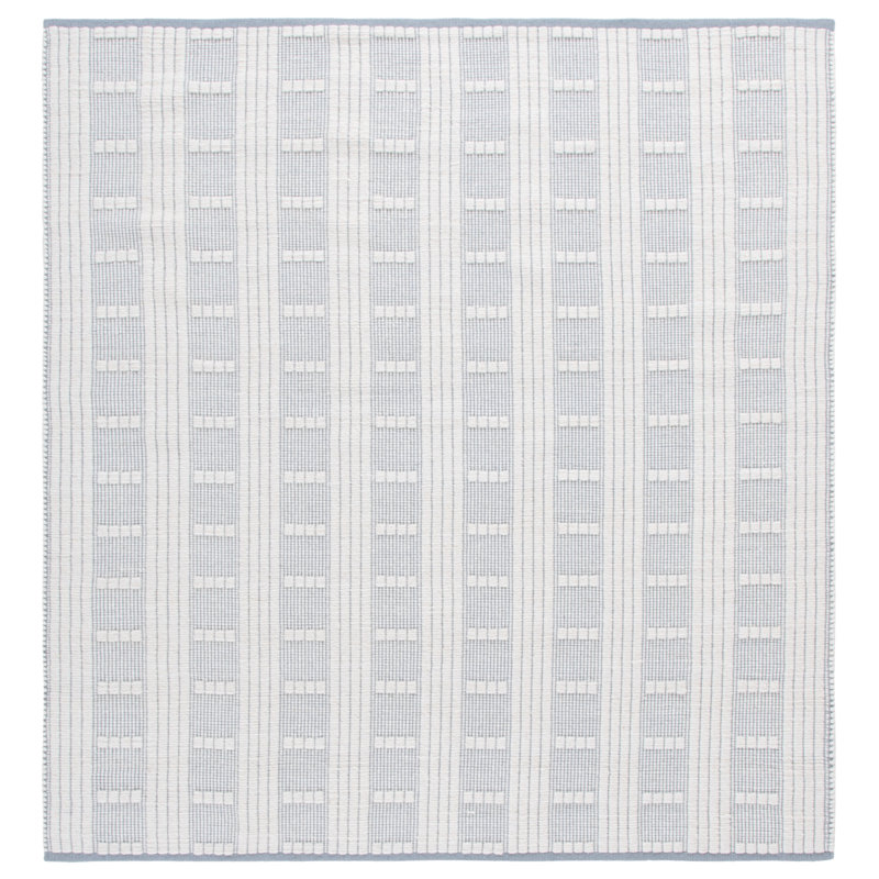 Kamarin 951 Flatweave Wool/Cotton Geometric Indoor Use Only Rug in Light Blue/Ivory, Square 6'