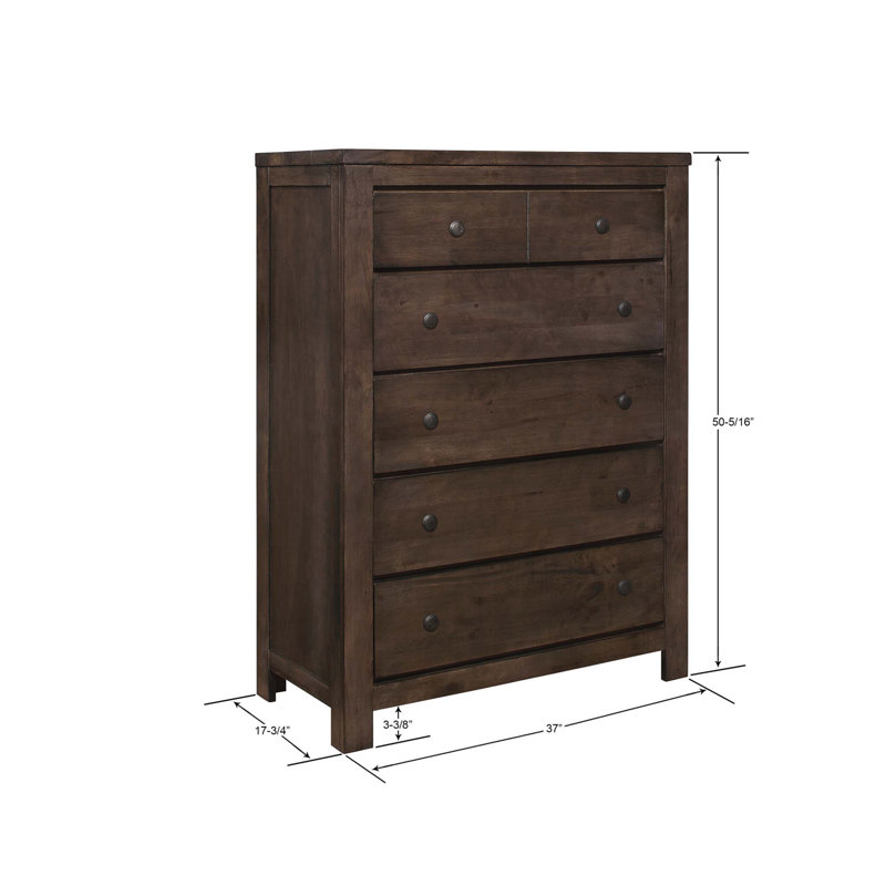 Stylish Brown 5-Drawer Chest with Spacious Storage, Perfect for Organizing and Enhancing Your Bedroom Decor.