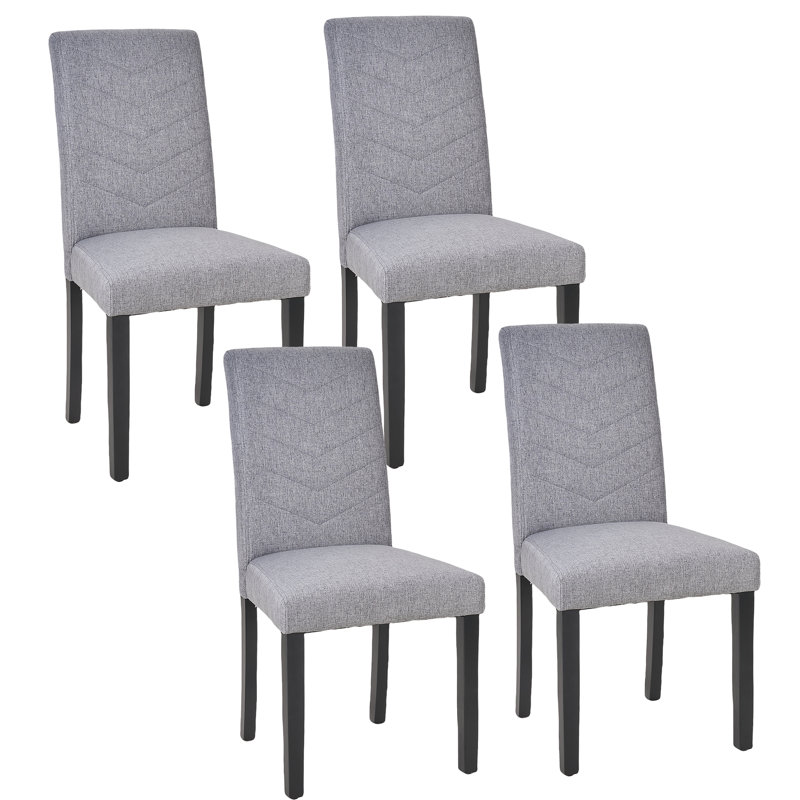 Trischa Upholstered Dining Chair With High Back, Fabric Parson Chair With Solid Wood Legs, Modern Stylish Kitchen Living Room Padded Chair For Home Kitchen