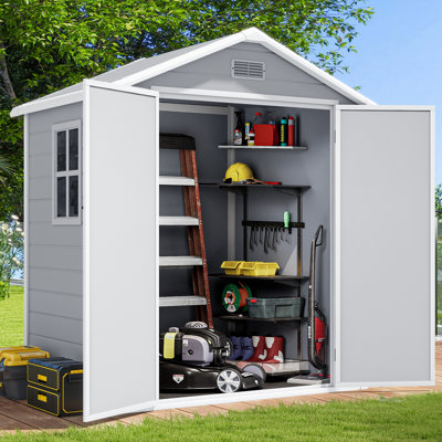 6 ft. W x 4.4 ft. D Resin Storage Shed