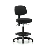 Sylvie Backed Adjustable Height Ergonomic Lab Stool with Footring Wheels