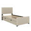 Lit plateforme simple recouvert de velours avec lit gigogne simple-2025733473