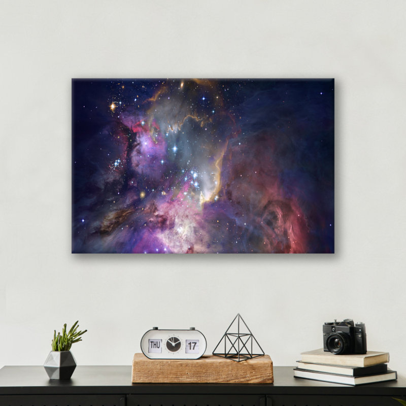 Galactic Print - Space Universe Wall Art - Cosmic Galaxy Canvas Poster - Nebula Stars Astronomy Artwork - Sci-Fi Space Decor - Deep Space Wall Hanging - Modern Home Decoration Art Print