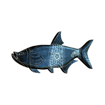 Art mural en bois Tarpon - Henné noir délavé