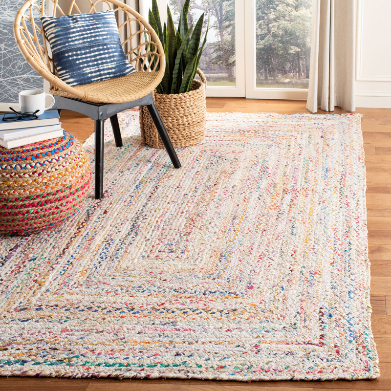 Tapis abstrait en coton tissé à la main Hurst , Rectangle 4 pi x 6 pi